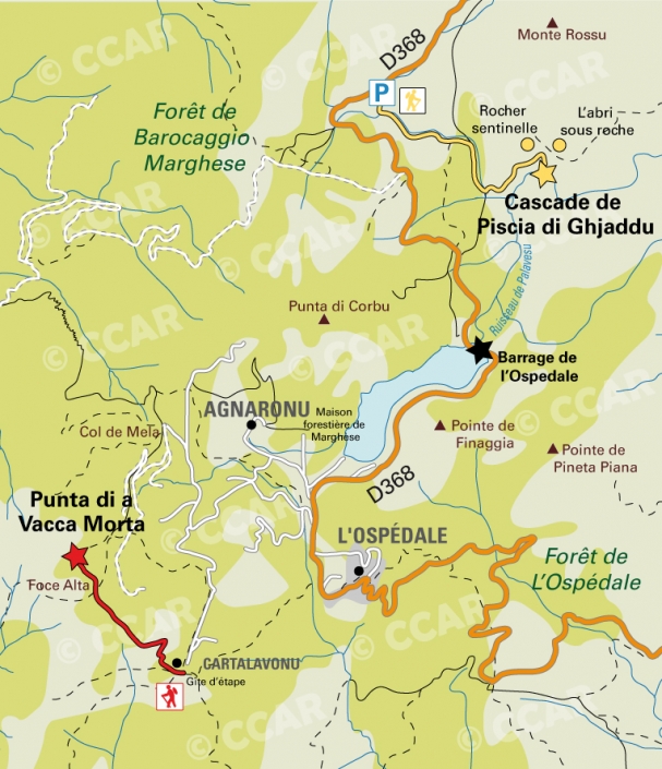 Carte Randonnées en forêt d'Ospedale